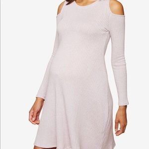 Motherhood Maternity Cold Shoulder Ribbed Dress